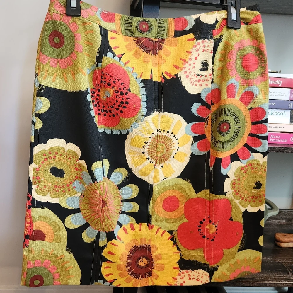Handmade by me Floral Flower Skirt Size 6 Midi Mini Above Knee Pencil - Picture 1 of 7